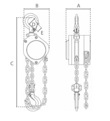 Premium Flaschenzug Aluminium Stirnradkettenzug 250 kg 3,0 m Hub Aluminiumflaschenzug Kettenzug Handhebezug Ratschzug Chain Hoist