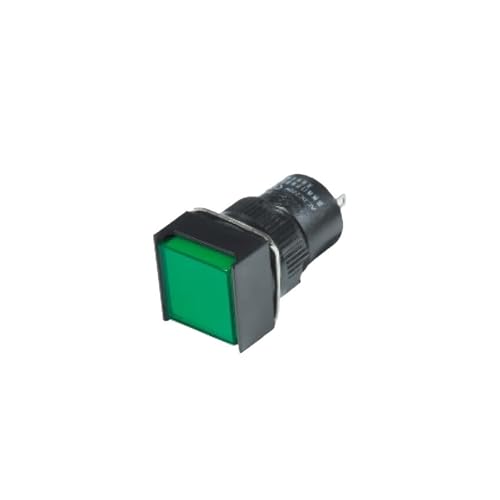 Luz indicadora AD16-16CFS99/g26 verde cuadrada industrial