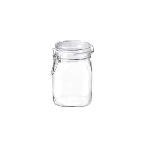 Rocco Bormioli 292075 Fido Contenitore Vaso Ermetico 1115 Ml, Vetro, 1Pz, Trasparente
