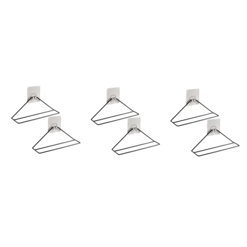 MUCKLILY 3sets Wrought Iron Wall Mounted Shoe Rack Hangers Triangle Slippers Organizer for Door Space Saving Shoes Storage Shelf for Home Tidy and Efficient Organization 2pcs*3