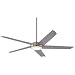 Minka Aire F617L-BN Raptor - 60" Ceiling Fan with Light Kit, Brushed Nickel Finish with Silver Blade Finish with Etched Opal Glass