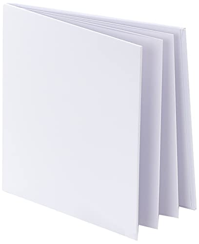 Rayher 8189100 Leporello dépliant avec ruban, Grand format 13,5 x 13,5 cm, blanc