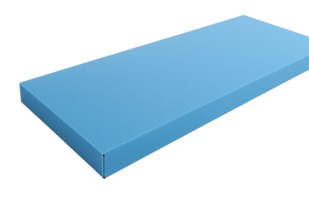 High-Density Blue Upholstery Foam Sheet Custom Cut to Any Size Firm Cushion Foam for Sofas Chairs Benches RVs Beds DIY Projects Seat Pads and Upholstery Repair Made in UK (100cm x 80cm x 7.5cm)