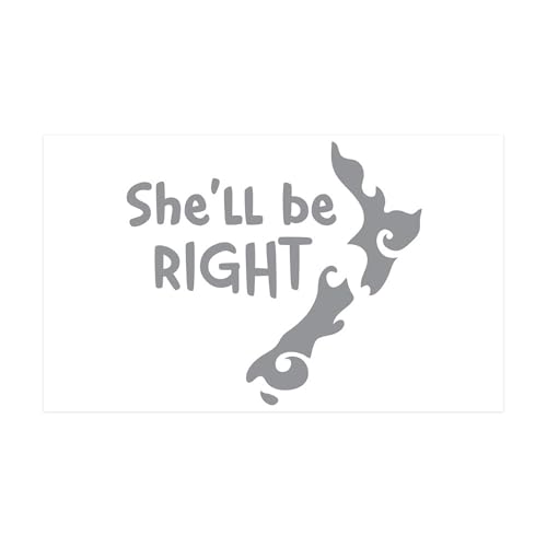 CafePress Shell Be Right with Kiwi New Zealand Map Wall Deca 35x21 Wall Decal, Vinyl Wall Peel, Reusable Wall Cling