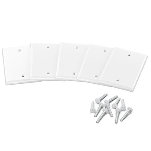 Image of iwillink 0-Port Keystone Wall Plate 5-Pack, Low Profile Ethernet Wall Plates for Keystone Jack, White