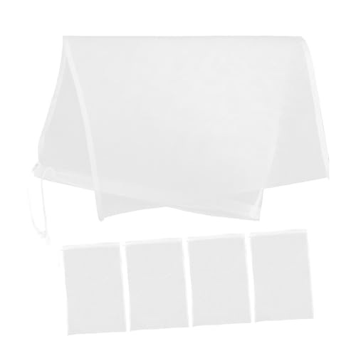 KICHOUSE 5 Pièces Poche Filtrante à Mailles Fines Réutilisable Avec Cordon De Serrage Pour Lait De Soja Et Jus De Fruits