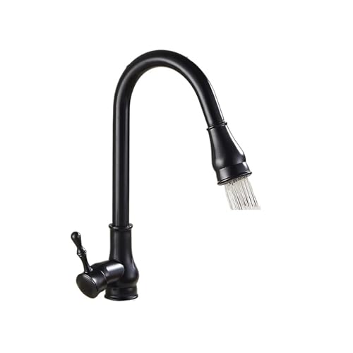 Grifo de cocina monomando negro extraíble con mango de un solo orificio 3