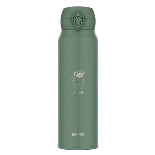 水筒 名入れ JNL-S750 真空断熱ケータイマグ 750ml 箱入り 犬デザイン (アッシュグリーン)