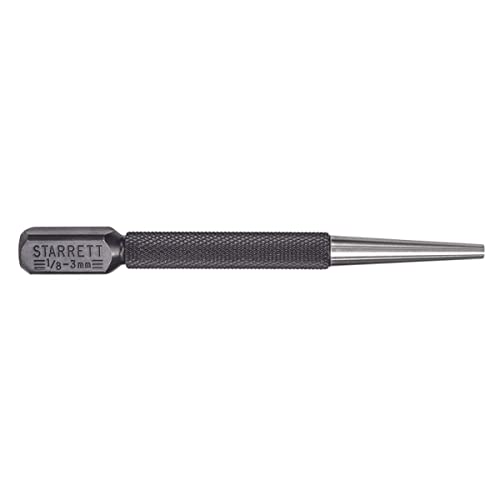 Starrett Nail Set With Large Square Head, Beveled End And Knurled Grip For Secure Holding - Hardened And Tempered Steel, 4" Length, 1/8" Punch Diameter - 800D #TOP19