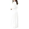 VIISHOW Women's Long Sleeve Loose Plain Maxi Dresses Casual Long Dresses with Pockets(White,Large)