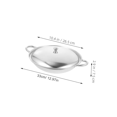 Wok de acero inoxidable con doble asa para cocinar miniatura 2