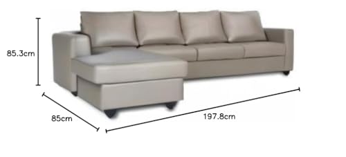 Image of Wakefit 3 Seater Sofa Set | 3 Year Warranty | Wooden Sofa for Living Room, Right Aligned - Napper(Jindal : Cappuccino)