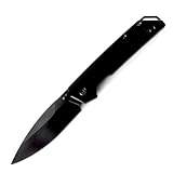 Joa Cuchillo plegable de aluminio, pequeño, camping, senderismo, ligero, navaja de bolsillo negra tanto edc, cuchillo de acero de aleación de aluminio, plegable para exteriores, cuchillo de caza de