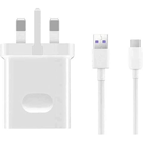 Huawei SuperCharge - Genuine Mains Adapter Charger With 5A Type C USB Cable Compatible with Huawei Type C Mobile Phones (No Retail Packaging) Cover