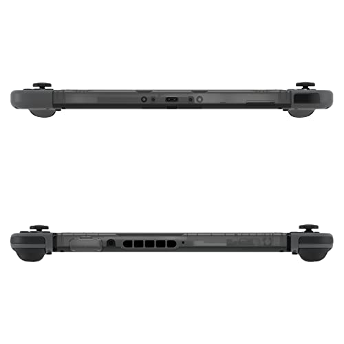 eXtremeRate Clear Black DIY Housing Shell for Nintendo Switch Console, Replacement Faceplate Front Frame for Nintendo Switch Console w/Volume Up Down Power Buttons - Console NOT Included