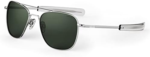Randolph USA | Bright Chrome Classic Aviator Sunglasses for Men or Women Polarized 100% UV