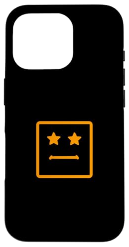 オレンジ ダブルスター スクエアフェイス オレンジ グラフィック スマホケース iPhone 16 Pro 用