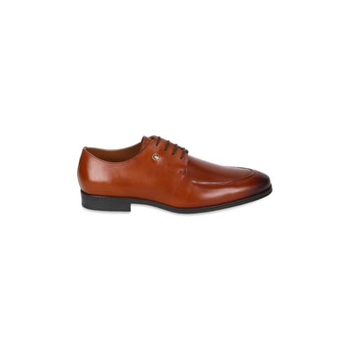 Image of Louis Philippe Men Premium Leather Breathable Lining Material Anti Slip with Heel TPR Sole Formal Derby Shoes