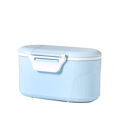 Travel Infant Formula Dispenser Box with Scoop, Portable Baby Dry Milk Powder Food Container with Spoon Airtight Storage Easy go Parents Choice Sealed Small Case,Blue