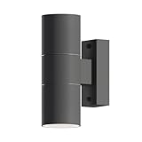 CALEX Applique Turin, per esterni & interni, 2x GU10, forma cilindrica, Up & Downlight, impermeabile, senza lampadina, Antracite