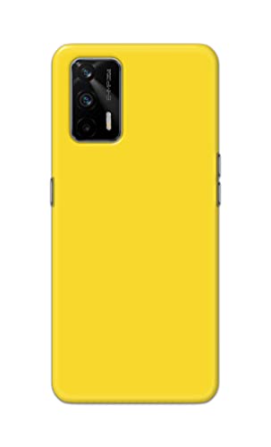 Image of Printed Hard Back Cover Case for Realme GT 5G Back Cover (Plain Yellow) -1803