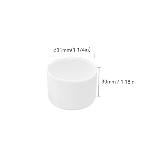 Image of 4Pcs Rubber End Caps ID 31mm (1-1 /4 inch) White Flexible Protective Caps Soft Elastic Dustproof Cover for Rod Tube Screw Bolt