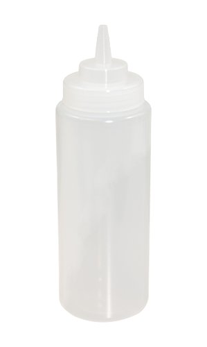 Crestware SB24CW (1 dz.) Squeeze Wide Mouth Bottle (1 Dozen), 24 oz, Clear Cover