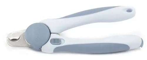 EWANTO 10x Krallenschere für Hunde und Katze aus Edelstahl Krallenzange Krallenpflege Schneider für Haustiere Nagelknipser mit Sicherheitsschutz Grau