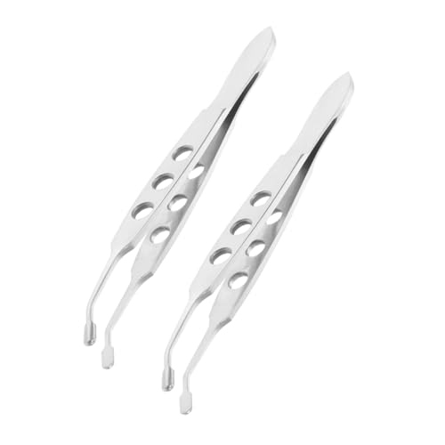 VALICLUD 2pcs Stainless Steel Gland Forceps Precision Eyelid Massage Tweezers for Personal and Professional Eye Care for Home and Salon Use