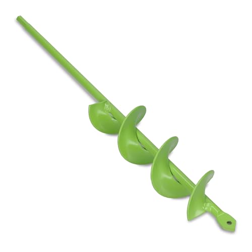 WERHE Foret de terre 46 mm Ø, 370 mm de long pour perceuse et visseuse sans fil – Foret de jardin pour planter facilement des fleurs, des arbustes et creuser des trous pour piquets de clôture