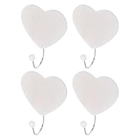 SHINEOFI 4pcs Heart-Shaped Wooden Wall Hooks for Bathroom Bedroom Kitchen Rustic Heart Hangers Key Purse Coat Rack Smooth Polished Surface Decorative Wall Art Hook for Home Parties and