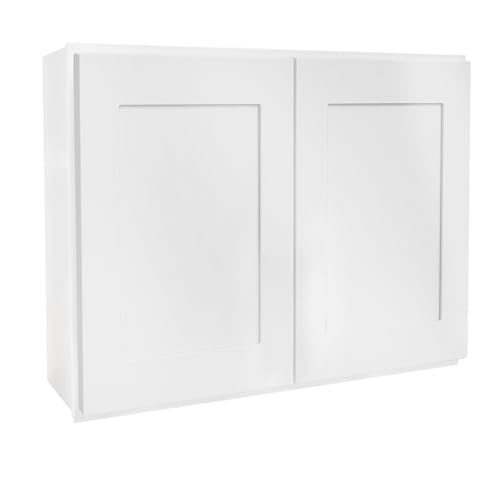 Lieeres Wall Cabinet, Upper Kitchen Cabinet, Kitchen Wall Cabinets, Laundry Room Cabinet, Soft Close, Ready to Assemble, Paint Finish, Unassemble, White Shaker (White, 36" W X 24" H X 12" D)