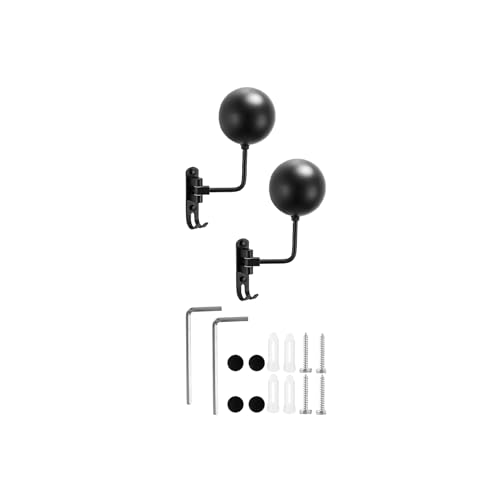 Mandark 2PCS Motorcycle Helmet Holder, 180° Rotation Motorbike Helmet Hanger Wall Mount with 2 Hooks, Motorbicycle Helmet Rack Accessories Compatible with Motorcycle Bike Outerwear