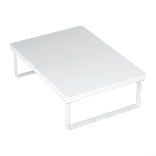 Sandyseptember Soporte para microondas 40X30x8.5cm | Estante de metal y madera negro/blanco/amarillo | Base antideslizante, resistente para encimera de cocina, escritorio de estudio y almacenamiento