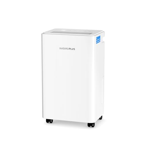 INKBIRDPLUS Deumidificatore Casa Muffa 12L/24h,Adatto fino a 40㎡,3 Modalità,Silenzioso 45dB,Alta Preciso Sensore di Umidità,Timer 24H,Deumidificatore Portatile per Camera da Letto,Guardaroba,Bagno
