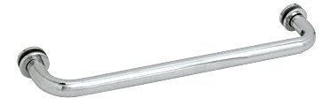 Barre porte-serviettes tubulaire unilatérale de 30,5 cm en chrome pour verre de douche