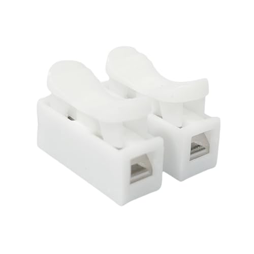 Image of ROBOWAY 25Pcs CH2 Cable Connectors 2 Pins Electrical Push Type Shock Resistant Wire Connector Quick Splice Lock Wire Terminal 220V 10A, Wire Connector, Electrical Clamp Connectors, (Pack of 25)