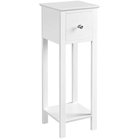 Yaheetech Nachttisch Nachtkommode mit 1 Schublade und 2 Ablagen Schlichter Nachtschrank Sofatisch Couchtisch aus Holz Beistelltisch Cover