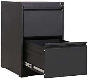 MMT Furniture Designs Ltd Steel 2 Drawer Filing Cabinet, Black, 730mm Tall