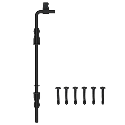 Image of Sdstone 18 Inch Heavy Duty Cane Bolt Gate Drop Rod,Gate Ground Latch Hardware for Wooden Fences,Metal Gates Doors Stopper for Gate Ground (Black Finish,1 Pack)
