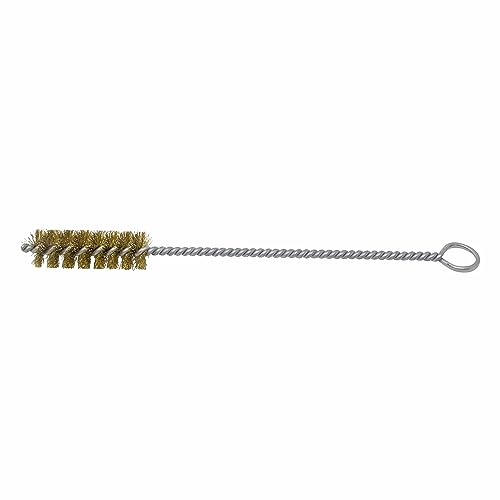 Image of Brush Research 84 Spiral Twist Brush, Brass, Single Stem, 7 /8 inch Diameter, 0.010 inch Wire Diameter, 9 inch Shank Length, 12 inch Length, Hand Brush (Pack of 6)