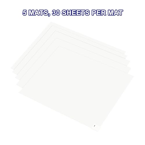 Image of uxcell 150pcs Adhesive /Sticky /Tacky Mats 13 inch x 17 inch Case of 5 Mats, 30 Sheets Each, for Cleanroom, Warehouse, Laboratory, Capture Dirt and Dust, White