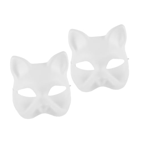 OATIPHO Kit de 2 decorativas de gato para pintar material de polpa de gato de papel forma de gato ideal para festas e bailes de