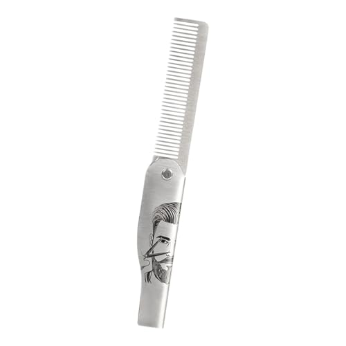 Cepillo Para Barba,Kit Cepillo Y Peine Barba | Portale Peine Acero Inoxidable Plegable Para Hombre Regalo Marido Padre Cuidado Viaje Hogar Adulto