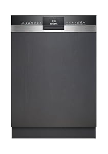 Siemens SN53ES27AE iQ300, Smarter Teilintegrierter Geschirrspüler 60 cm, Made in Germany, Besteckkorb, varioSpeed, automatische Türöffnung, hohe Hygieneleistung, automatik Programme, Gebürsteter Stahl