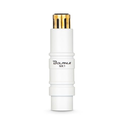 Bolanle Microphone Preamps 28dB Gain XLR Male to Female Adapter with Gold-Plated Connectors, 48V Phantom Power for SM7B/SM58 Mics, Mixer, Sound Card (White)
