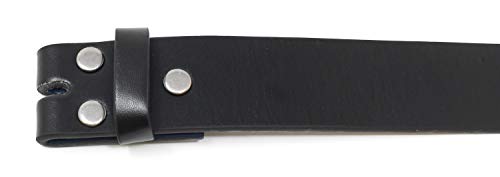 Bc Belts Leather Belt Strap With Smooth Grain Finish 1.5" Wide With Snaps (Black-L) #TOP3