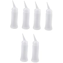 KICHOUSE 6pcs Plastic Squeeze Bottles Nozzle Caps for Hair Spray Refillable Toiletry Bottles for Shampoo Conditioner Oils