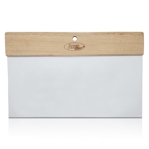 Axus Decor Quick-Fill (Blue Series) Flexible Caulking Blade Beechwood Handle & Flexible Plastic - Wallpaper Smoother Tool for Professional & DIY Projects, Ideal for Cracks, Smoothing (230mm)