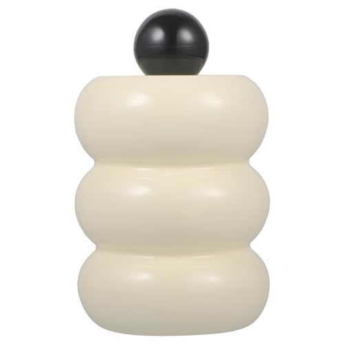 WOONEKY Ceramic Toothpick Jar Cotton Pads Toothpicks Small Swab Carriers Cotton Swab Holders Toothpick Organizer Jar Swab Storage Jar Cotton Swab Jar Household Swab Jar Beige Ceramics